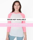 GOPINK-BB453 American Apparel Unisex Poly Cotton 3 White/Neon Heather Pink
