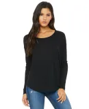 Bella 8852 Womens Long Sleeve Flowy T-Shirt With R in Black