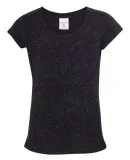 8129 J. America - Youth Glitter T-Shirt Black/ Silver