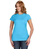 8138 J. America - Women's Glitter T-Shirt in Maui blue/ silver