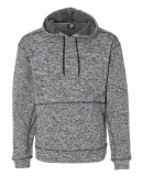 8613 J. America - Cosmic Poly Hooded Pullover Swea Charcoal Fleck