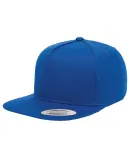 6007 Yupoong Five-Panel Flat Bill Cap in Royal blue