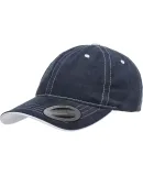 Yupoong 6161 Contrast Stitch Hat in Navy/ white