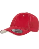 Yupoong 6161 Contrast Stitch Hat in Dark red/ stone