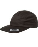 Yupoong 7005 Jockey Flat Bill Cap in Black