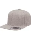 Yupoong 5089M Five Panel Wool Blend Snapback in Heather grey