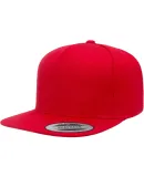 Yupoong 5089M Five Panel Wool Blend Snapback in Red