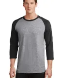 PC55RS Port & Company® 50/50 3/4-Sleeve Raglan AH/Jet Black