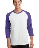 PC55RS Port & Company® 50/50 3/4-Sleeve Raglan Wht/Purple