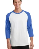 PC55RS Port & Company® 50/50 3/4-Sleeve Raglan Wht/Royal