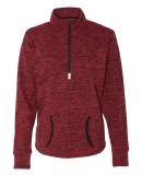 8617 J. America Women's Cosmic Fleece Quarter Zip  Red Fleck/ Black