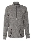 8617 J. America Women's Cosmic Fleece Quarter Zip  Charcoal Fleck/ Black