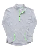 8617 J. America Women's Cosmic Fleece Quarter Zip  Ice Fleck/ Neon Green