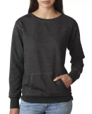 8867 J. America Women's Glitter Crewneck Sweatshir in Black/ silver