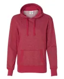  8860 J. America Women's Glitter French Terry Hood Red/ Silver