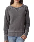 8927 J. America Women's Zen Fleece Raglan Sleeve C Dark Smoke/ Dark Smoke