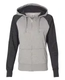  8868 J. America Women's Glitter Hooded Full-Zip S Oxford/ Black