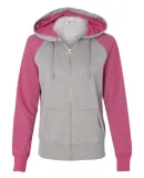  8868 J. America Women's Glitter Hooded Full-Zip S Oxford/ Wildberry