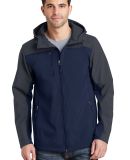  J335 Port Authority Hooded Core Soft Shell Jacket in Db nvy/bat gry