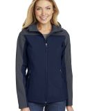 L335 Port Authority Ladies Hooded Core Soft Shell  in Db nvy/bat gry