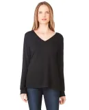 BELLA+CANVAS 8855 Womens Flowy Long Sleeve V-Neck in Black