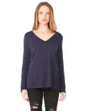 BELLA+CANVAS 8855 Womens Flowy Long Sleeve V-Neck in Midnight