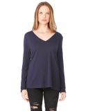 BELLA+CANVAS 8855 Womens Flowy Long Sleeve V Neck  in Midnight