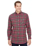 BP7001 Backpacker Men's Yarn-Dyed Flannel Shirt in Red gray