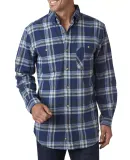 BP7001 Backpacker Men's Yarn-Dyed Flannel Shirt in Blue/ green