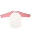 MC1190 Cotton Heritage Unisex Baseball Tee Vintage White/Dusty Rose