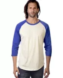 MC1190 Cotton Heritage Unisex Baseball Tee Vintage White/Royal