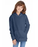 P470 Hanes Youth EcoSmart Pullover Hooded Sweatshi Heather Navy