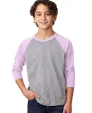 Next Level 3352 Youth CVC Baseball Raglan in Lilac/ d htr gry