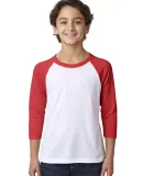 Next Level 3352 Youth CVC Baseball Raglan in Red/ white