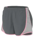 NW5341 A4 Drop Ship Ladies Speed Shorts Graphite/Pink