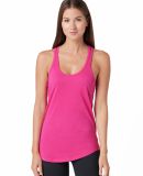 Cotton Heritage LC7706 Juniors Scallop Racerback T in Hot pink