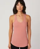 Cotton Heritage LC7706 Juniors Scallop Racerback T Dusty Rose Heather