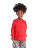 64300L Juvenile Long Sleeve Tee 5.2 oz in Red heather