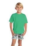 12300 Delta Apparel Juvenile 30/1's Soft Spun Tee  in Kelly heather