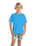 12300 Delta Apparel Juvenile 30/1's Soft Spun Tee  in Turquoise heather