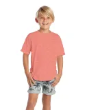 12300 Delta Apparel Juvenile 30/1's Soft Spun Tee  in Coral heather