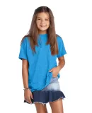 Delta Apparel 12900 Youth Soft Spun Tee in Turquoise heather