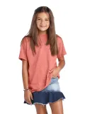 Delta Apparel 12900 Youth Soft Spun Tee in Coral heather