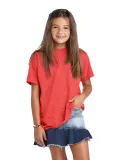 Delta Apparel 12900 Youth Soft Spun Tee in Red heather