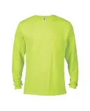 64732L Delta Apparel Adult Long Sleeve Pocket Tee  in Safety green