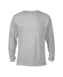 64732L Delta Apparel Adult Long Sleeve Pocket Tee  in Athletic heather