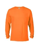 64732L Delta Apparel Adult Long Sleeve Pocket Tee  in Safety orange