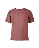 14300 Delta Apparel Juvenile 30/1's Snow Heather T in Red snow heather hve