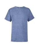 14900 Delta Apparel Youth 30/1's Snow Heather Tee in Royal snow heather