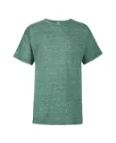 14900 Delta Apparel Youth 30/1's Snow Heather Tee in Kelly snow heather